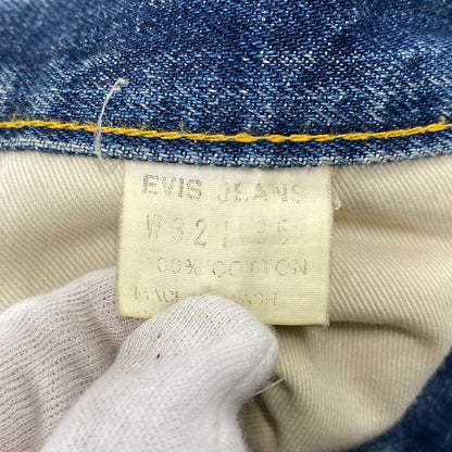 【現状渡し品】【メンズ】 EVISU エヴィス 2504XX NO2 シンチバック カモメ PAINT DENIM PANTS ペイント デニム パンツ ボトムス 157-261013-kh-02-izu サイズ：32×35 カラー：インディゴ 万代Net店