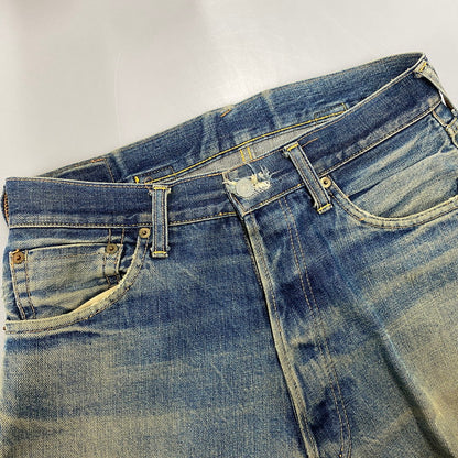 【現状渡し品】【メンズ】 EVISU エヴィス 2504XX NO2 シンチバック カモメ PAINT DENIM PANTS ペイント デニム パンツ ボトムス 157-261013-kh-02-izu サイズ：32×35 カラー：インディゴ 万代Net店