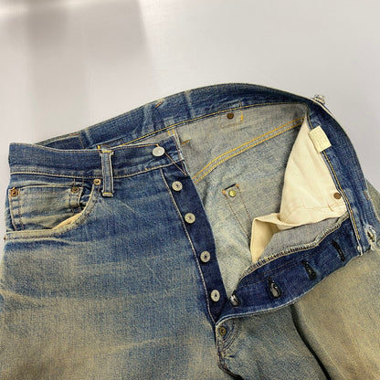 【現状渡し品】【メンズ】 EVISU エヴィス 2504XX NO2 シンチバック カモメ PAINT DENIM PANTS ペイント デニム パンツ ボトムス 157-261013-kh-02-izu サイズ：32×35 カラー：インディゴ 万代Net店