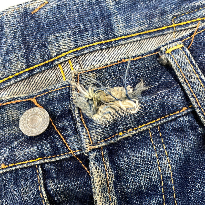 【現状渡し品】【メンズ】 EVISU エヴィス 2504XX NO2 シンチバック カモメ PAINT DENIM PANTS ペイント デニム パンツ ボトムス 157-261013-kh-02-izu サイズ：32×35 カラー：インディゴ 万代Net店