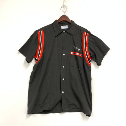 【中古品】【メンズ】 HILTON ヒルトン USA製 70’S BOWLING SHIRT ボウリング シャツ トップス 半袖 146-261023-cs-16-izu サイズ：L カラー：ブラック 万代Net店