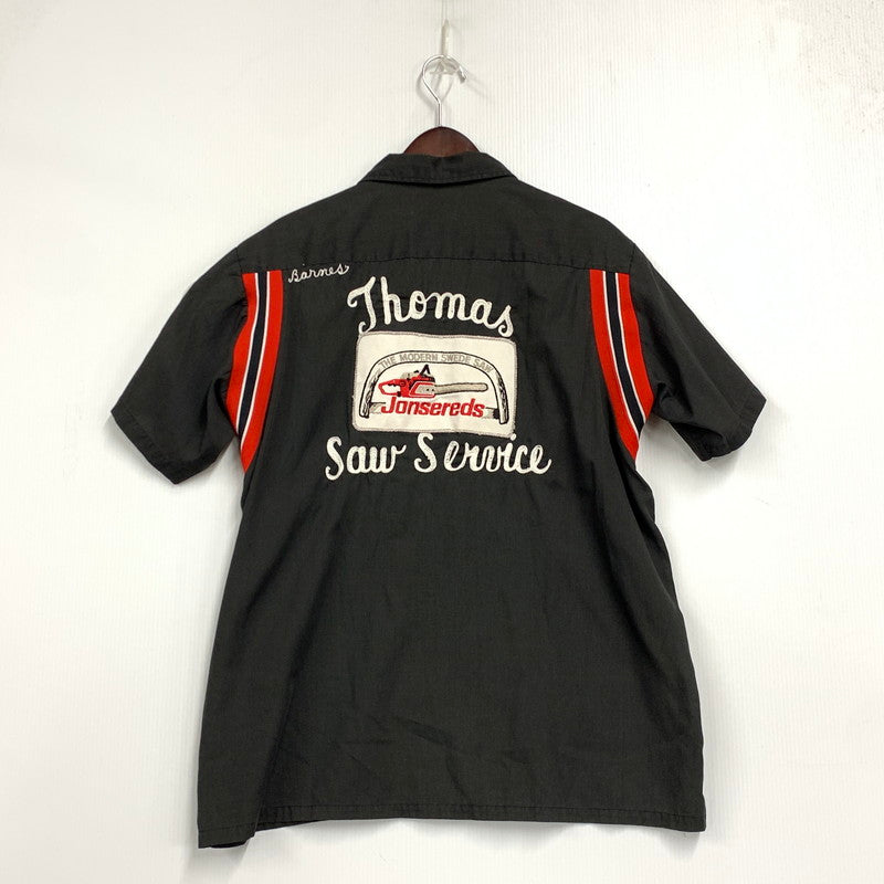 【中古品】【メンズ】 HILTON ヒルトン USA製 70’S BOWLING SHIRT ボウリング シャツ トップス 半袖 146-261023-cs-16-izu サイズ：L カラー：ブラック 万代Net店