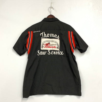【中古品】【メンズ】 HILTON ヒルトン USA製 70’S BOWLING SHIRT ボウリング シャツ トップス 半袖 146-261023-cs-16-izu サイズ：L カラー：ブラック 万代Net店