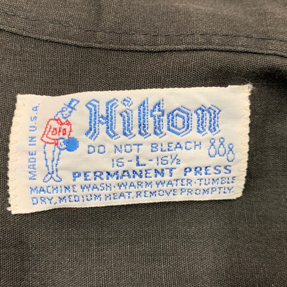 【中古品】【メンズ】 HILTON ヒルトン USA製 70’S BOWLING SHIRT ボウリング シャツ トップス 半袖 146-261023-cs-16-izu サイズ：L カラー：ブラック 万代Net店