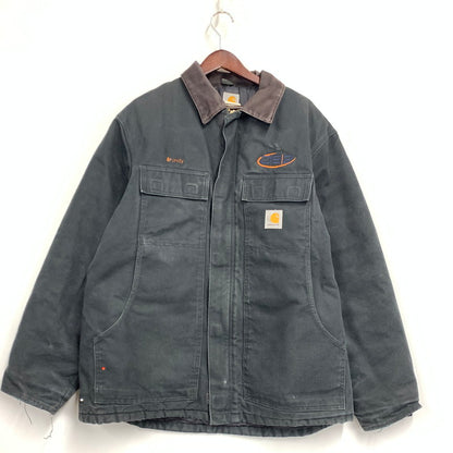 【現状渡し品】【メンズ】 CARHARTT カーハート C03 BLK メキシコ製 2009年製 00S ARCTIC QUILT-LINED DUCK アークティック キルト ラインド ダック TRADITIONAL COAT トラディショナル コート アウター 146-261015-ya-14-izu サイズ：44R カラー：ブラック 万代Net店