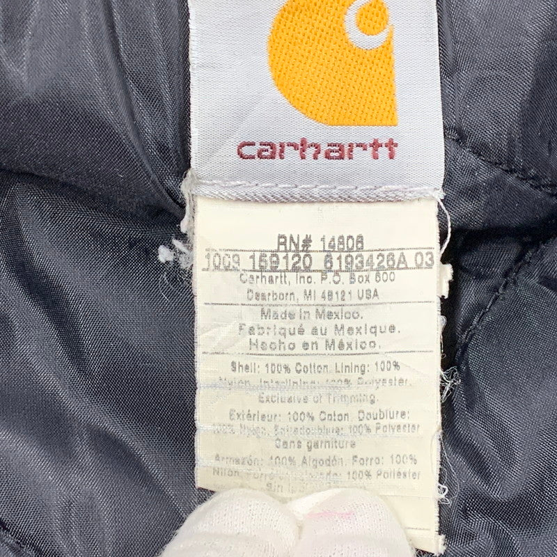 【現状渡し品】【メンズ】 CARHARTT カーハート C03 BLK メキシコ製 2009年製 00S ARCTIC QUILT-LINED DUCK アークティック キルト ラインド ダック TRADITIONAL COAT トラディショナル コート アウター 146-261015-ya-14-izu サイズ：44R カラー：ブラック 万代Net店