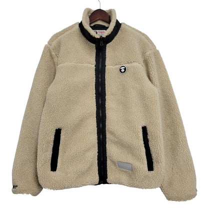 【中古品】【メンズ】 A BATHING APE アベイシングエイプ AAPJKM7318XAD BOA LINER JACKET ボア ライナー ジャケット アウター 142-261023-ms-16-izu サイズ：L カラー：アイボリー 万代Net店