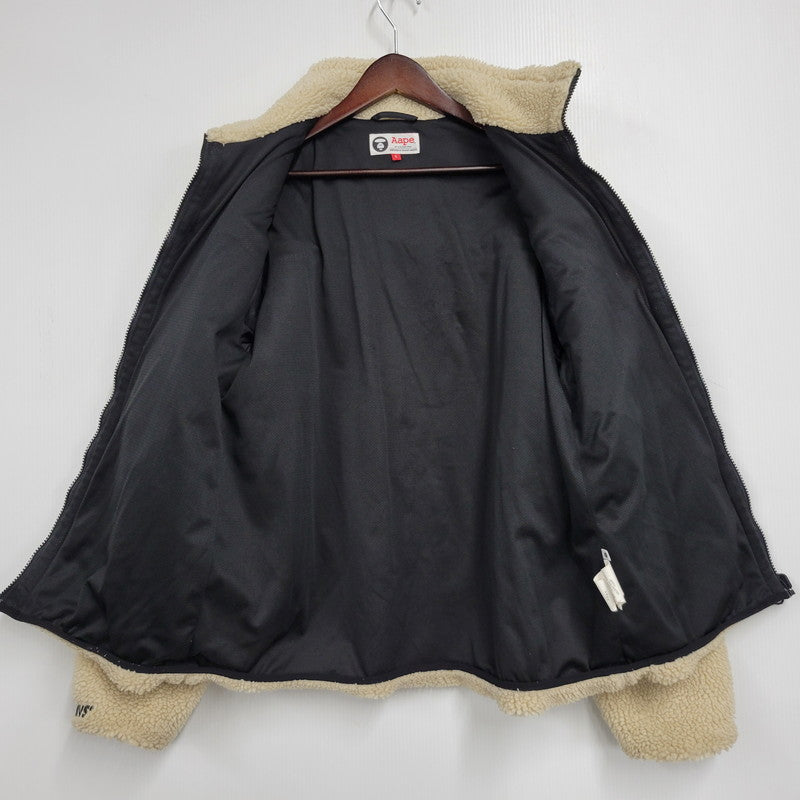 【中古品】【メンズ】 A BATHING APE アベイシングエイプ AAPJKM7318XAD BOA LINER JACKET ボア ライナー ジャケット アウター 142-261023-ms-16-izu サイズ：L カラー：アイボリー 万代Net店