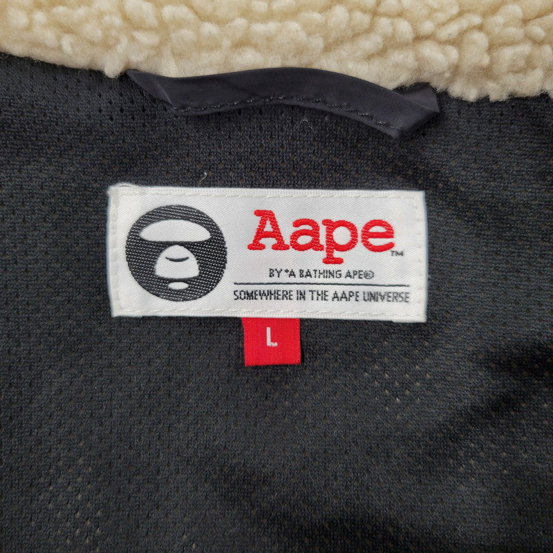 【中古品】【メンズ】 A BATHING APE アベイシングエイプ AAPJKM7318XAD BOA LINER JACKET ボア ライナー ジャケット アウター 142-261023-ms-16-izu サイズ：L カラー：アイボリー 万代Net店