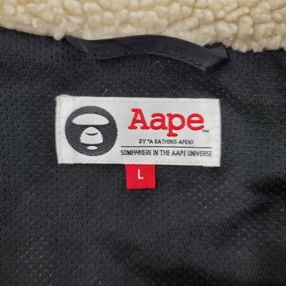 【中古品】【メンズ】 A BATHING APE アベイシングエイプ AAPJKM7318XAD BOA LINER JACKET ボア ライナー ジャケット アウター 142-261023-ms-16-izu サイズ：L カラー：アイボリー 万代Net店