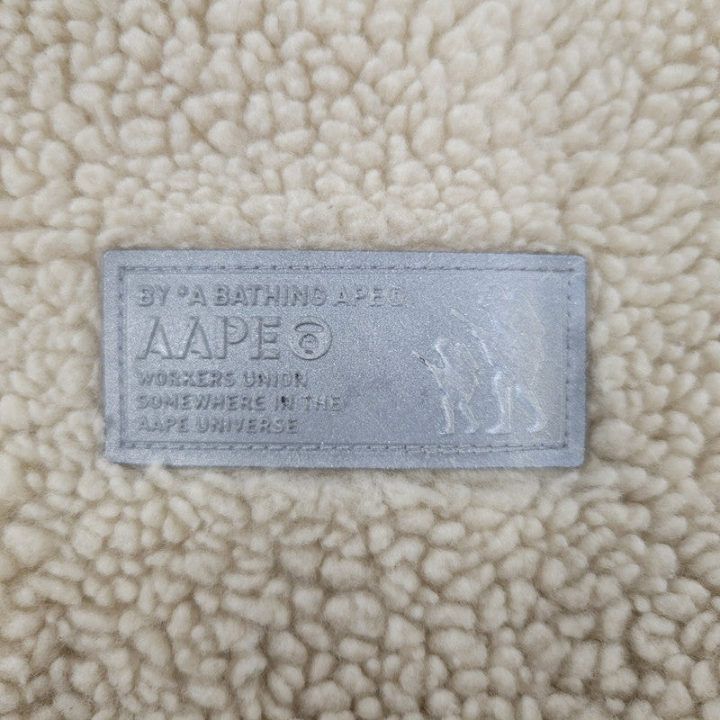 【中古品】【メンズ】 A BATHING APE アベイシングエイプ AAPJKM7318XAD BOA LINER JACKET ボア ライナー ジャケット アウター 142-261023-ms-16-izu サイズ：L カラー：アイボリー 万代Net店
