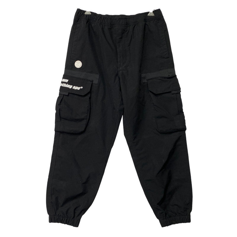 【中古品】【メンズ】 AAPE BY A BATHING APE エーエイプ バイ ア ベイシング エイプ AAPPTM6958XXL MOONFACE CARGO PANTS ムーンフェイス カーゴ パンツ ボトムス ズボン 153-261015-cs-04-izu サイズ：L カラー：ブラック 万代Net店