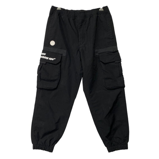 【中古品】【メンズ】 AAPE BY A BATHING APE エーエイプ バイ ア ベイシング エイプ AAPPTM6958XXL MOONFACE CARGO PANTS ムーンフェイス カーゴ パンツ ボトムス ズボン 153-261015-cs-04-izu サイズ：L カラー：ブラック 万代Net店