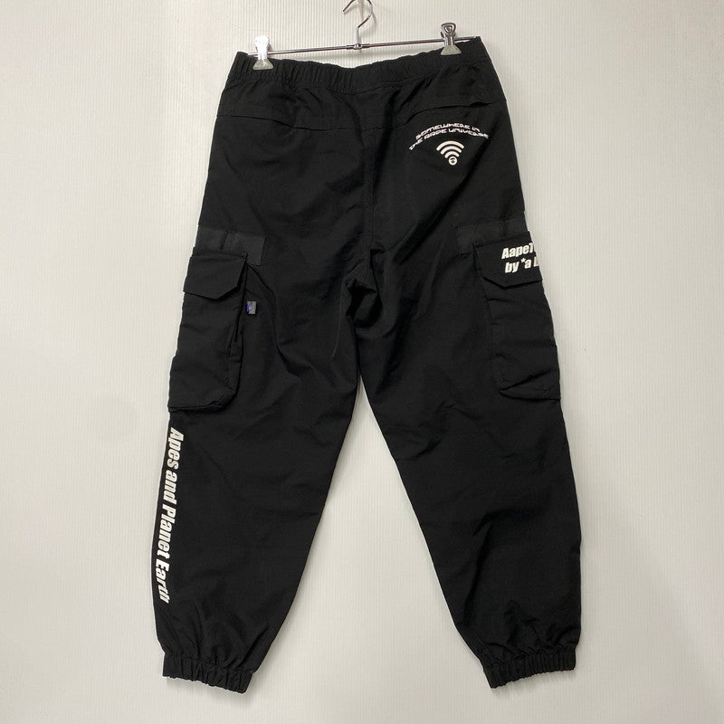 【中古品】【メンズ】 AAPE BY A BATHING APE エーエイプ バイ ア ベイシング エイプ AAPPTM6958XXL MOONFACE CARGO PANTS ムーンフェイス カーゴ パンツ ボトムス ズボン 153-261015-cs-04-izu サイズ：L カラー：ブラック 万代Net店