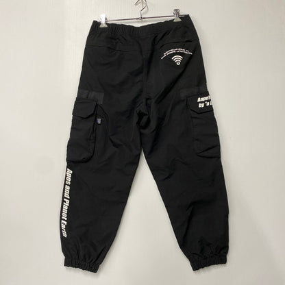 【中古品】【メンズ】 AAPE BY A BATHING APE エーエイプ バイ ア ベイシング エイプ AAPPTM6958XXL MOONFACE CARGO PANTS ムーンフェイス カーゴ パンツ ボトムス ズボン 153-261015-cs-04-izu サイズ：L カラー：ブラック 万代Net店