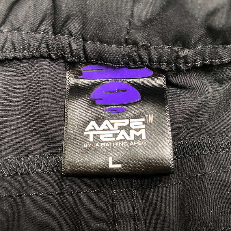 【中古品】【メンズ】 AAPE BY A BATHING APE エーエイプ バイ ア ベイシング エイプ AAPPTM6958XXL MOONFACE CARGO PANTS ムーンフェイス カーゴ パンツ ボトムス ズボン 153-261015-cs-04-izu サイズ：L カラー：ブラック 万代Net店