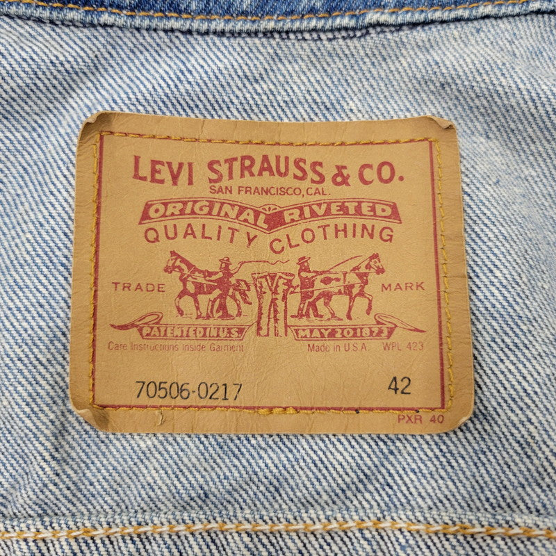 【中古品】【メンズ】 LEVI'S リーバイス 70506-0217 刻印527 USA製 DENIM JACKET デニムジャケット トップス 146-261014-sm-15-izu サイズ：42 カラー：インディゴ 万代Net店
