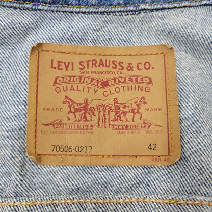 【中古品】【メンズ】 LEVI'S リーバイス 70506-0217 刻印527 USA製 DENIM JACKET デニムジャケット トップス 146-261014-sm-15-izu サイズ：42 カラー：インディゴ 万代Net店