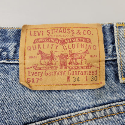 【中古品】【メンズ】 LEVI'S リーバイス 00517-0216 刻印554 USA製 517 BOOT CUT DENIM PANTS ブーツカット デニム パンツ ボトムス 157-261014-sm-04-izu サイズ：34×30 カラー：インディゴ 万代Net店