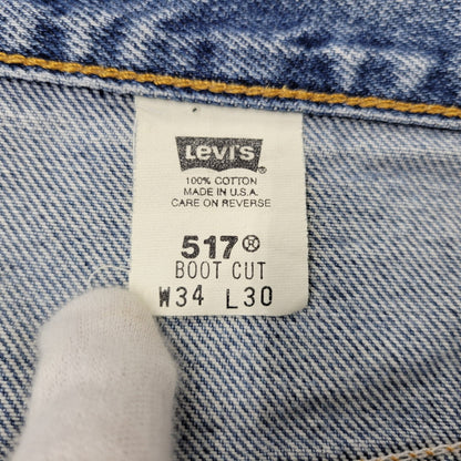 【中古品】【メンズ】 LEVI'S リーバイス 00517-0216 刻印554 USA製 517 BOOT CUT DENIM PANTS ブーツカット デニム パンツ ボトムス 157-261014-sm-04-izu サイズ：34×30 カラー：インディゴ 万代Net店