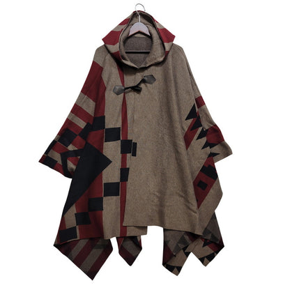 【中古品】【メンズ】 MOON AGE DEVILMENT ムーンエイジデビルメント NATIVE HOODED PONCHO ネイティブ フーデッド ポンチョ トップス アウター 140-261014-sm-18-izu サイズ：下記参照 カラー：ブラウン 万代Net店