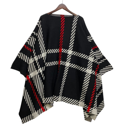 【中古品】【メンズ】 MOON AGE DEVILMENT ムーンエイジデビルメント SHEPHERD'S CHECK PONCHO シェパードチェック ポンチョトップス アウター 140-261024-ms-15-izu サイズ：下記参照 カラー：ブラック 万代Net店