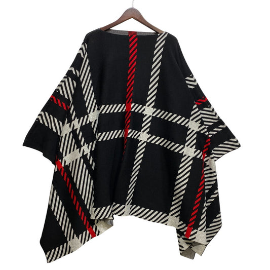 【中古品】【メンズ】 MOON AGE DEVILMENT ムーンエイジデビルメント SHEPHERD'S CHECK PONCHO シェパードチェック ポンチョトップス アウター 140-261024-ms-15-izu サイズ：下記参照 カラー：ブラック 万代Net店