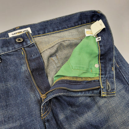 【中古品】【メンズ】 A BATHING APE アベイシングエイプ BAPE STAR DENIM PANTS ベイプスター デニムパンツ ボトムス 153-261014-sm-11-izu サイズ：M カラー：インディゴ 万代Net店