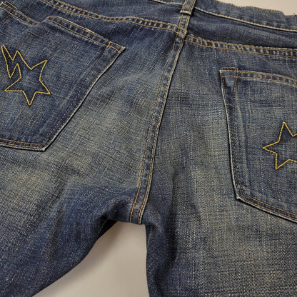 【中古品】【メンズ】 A BATHING APE アベイシングエイプ BAPE STAR DENIM PANTS ベイプスター デニムパンツ ボトムス 153-261014-sm-11-izu サイズ：M カラー：インディゴ 万代Net店