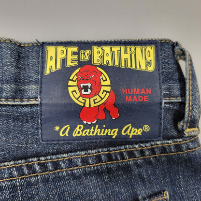 【中古品】【メンズ】 A BATHING APE アベイシングエイプ BAPE STAR DENIM PANTS ベイプスター デニムパンツ ボトムス 153-261014-sm-11-izu サイズ：M カラー：インディゴ 万代Net店