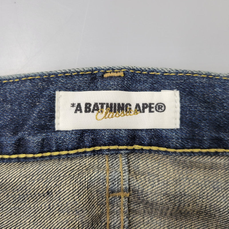 【中古品】【メンズ】 A BATHING APE アベイシングエイプ BAPE STAR DENIM PANTS ベイプスター デニムパンツ ボトムス 153-261014-sm-11-izu サイズ：M カラー：インディゴ 万代Net店