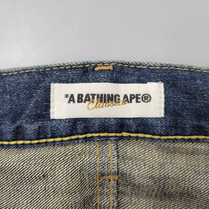 【中古品】【メンズ】 A BATHING APE アベイシングエイプ BAPE STAR DENIM PANTS ベイプスター デニムパンツ ボトムス 153-261014-sm-11-izu サイズ：M カラー：インディゴ 万代Net店