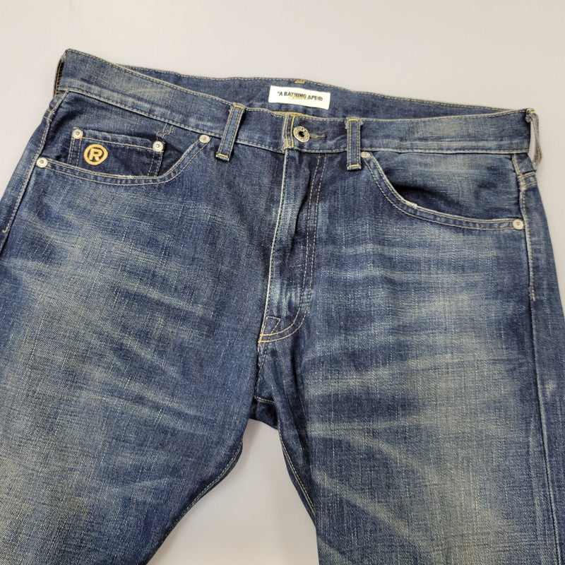 【中古品】【メンズ】 A BATHING APE アベイシングエイプ BAPE STAR DENIM PANTS ベイプスター デニムパンツ ボトムス 153-261014-sm-11-izu サイズ：M カラー：インディゴ 万代Net店