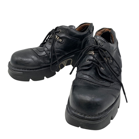 【現状渡し品】【メンズ】 NEW ROCK ニューロック 90-00S LEATHER LOW CUT BOOTS レザー ロー カット ブーツ シューズ 靴 164-261015-cs-13-izu サイズ：45 カラー：ブラック 万代Net店