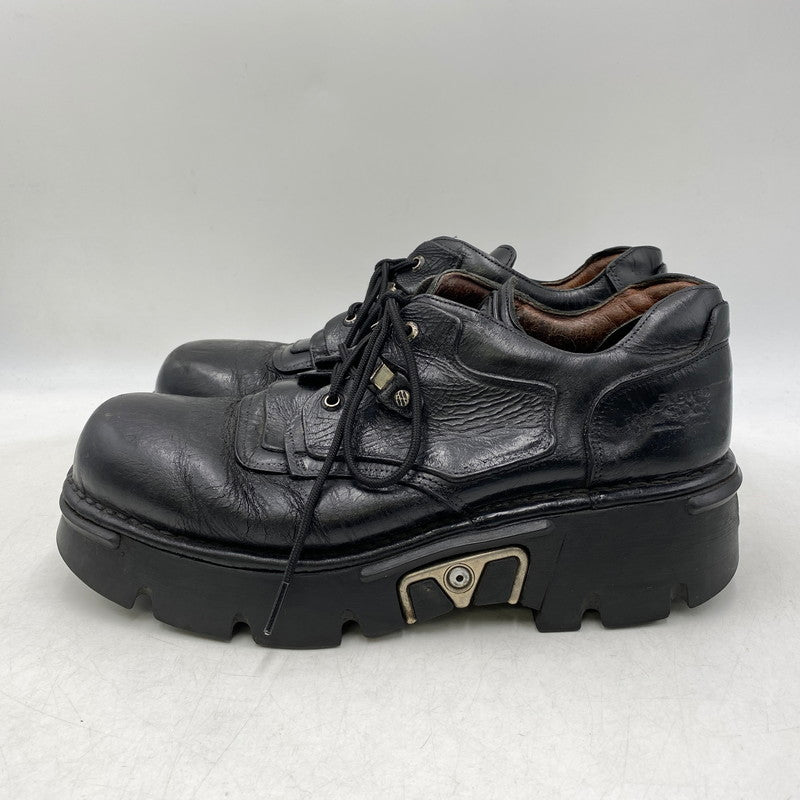 【現状渡し品】【メンズ】 NEW ROCK ニューロック 90-00S LEATHER LOW CUT BOOTS レザー ロー カット ブーツ シューズ 靴 164-261015-cs-13-izu サイズ：45 カラー：ブラック 万代Net店