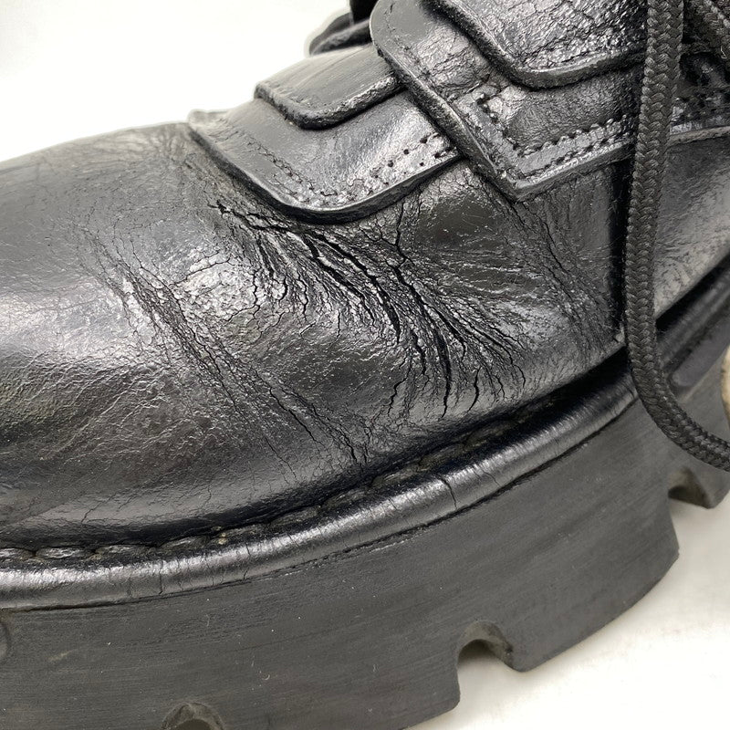 【現状渡し品】【メンズ】 NEW ROCK ニューロック 90-00S LEATHER LOW CUT BOOTS レザー ロー カット ブーツ シューズ 靴 164-261015-cs-13-izu サイズ：45 カラー：ブラック 万代Net店