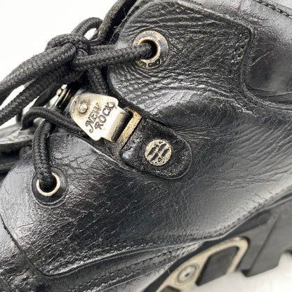 【現状渡し品】【メンズ】 NEW ROCK ニューロック 90-00S LEATHER LOW CUT BOOTS レザー ロー カット ブーツ シューズ 靴 164-261015-cs-13-izu サイズ：45 カラー：ブラック 万代Net店