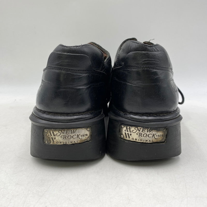 【現状渡し品】【メンズ】 NEW ROCK ニューロック 90-00S LEATHER LOW CUT BOOTS レザー ロー カット ブーツ シューズ 靴 164-261015-cs-13-izu サイズ：45 カラー：ブラック 万代Net店
