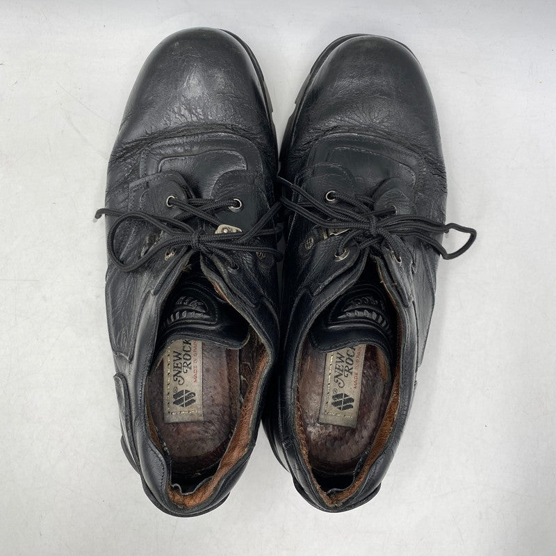 【現状渡し品】【メンズ】 NEW ROCK ニューロック 90-00S LEATHER LOW CUT BOOTS レザー ロー カット ブーツ シューズ 靴 164-261015-cs-13-izu サイズ：45 カラー：ブラック 万代Net店