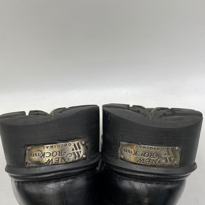 【現状渡し品】【メンズ】 NEW ROCK ニューロック 90-00S LEATHER LOW CUT BOOTS レザー ロー カット ブーツ シューズ 靴 164-261015-cs-13-izu サイズ：45 カラー：ブラック 万代Net店
