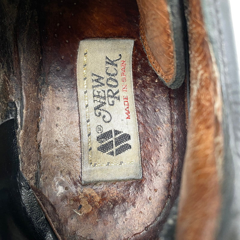 【現状渡し品】【メンズ】 NEW ROCK ニューロック 90-00S LEATHER LOW CUT BOOTS レザー ロー カット ブーツ シューズ 靴 164-261015-cs-13-izu サイズ：45 カラー：ブラック 万代Net店