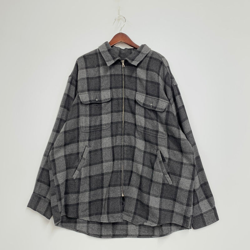 【中古品】【メンズ】 OLD GAP オールドギャップ 90-00S ZIP UP FLANNEL SHIRT ジップ アップ フランネル シャツ トップス 長袖 146-261023-cs-17-izu サイズ：XL カラー：ブラック×グレー 万代Net店