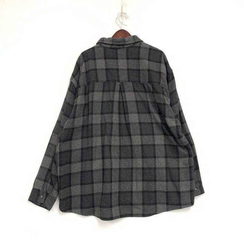 【中古品】【メンズ】 OLD GAP オールドギャップ 90-00S ZIP UP FLANNEL SHIRT ジップ アップ フランネル シャツ トップス 長袖 146-261023-cs-17-izu サイズ：XL カラー：ブラック×グレー 万代Net店