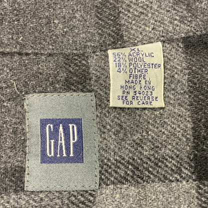 【中古品】【メンズ】 OLD GAP オールドギャップ 90-00S ZIP UP FLANNEL SHIRT ジップ アップ フランネル シャツ トップス 長袖 146-261023-cs-17-izu サイズ：XL カラー：ブラック×グレー 万代Net店
