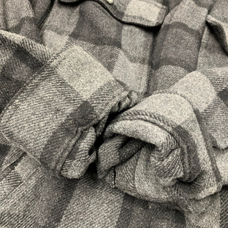 【中古品】【メンズ】 OLD GAP オールドギャップ 90-00S ZIP UP FLANNEL SHIRT ジップ アップ フランネル シャツ トップス 長袖 146-261023-cs-17-izu サイズ：XL カラー：ブラック×グレー 万代Net店