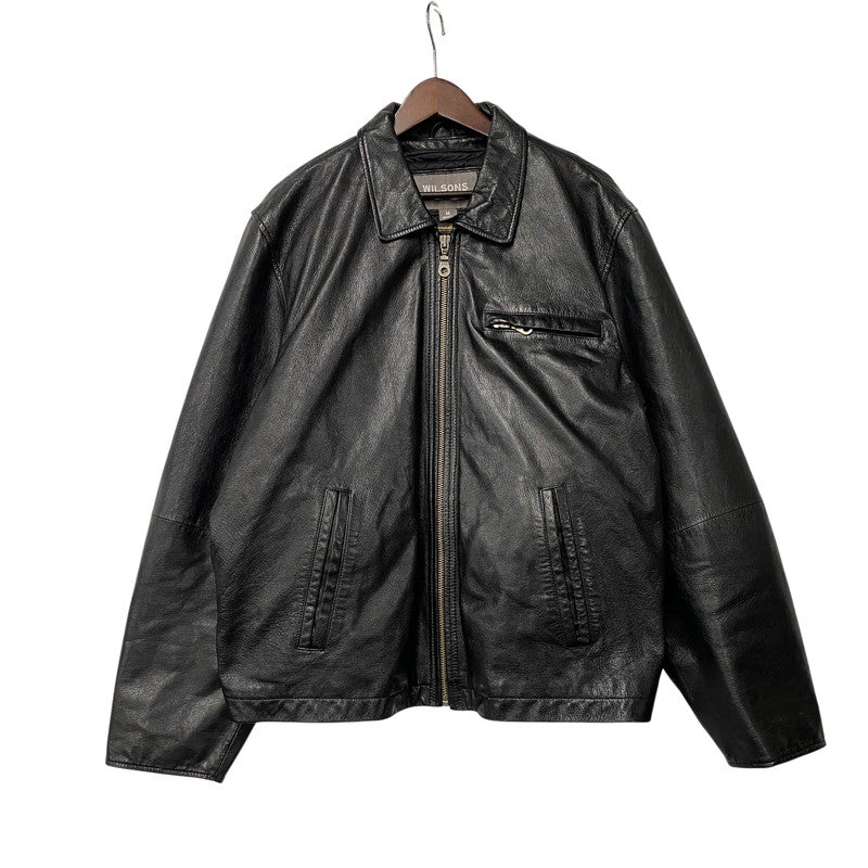 【中古品】【メンズ】 WILSONS LEATHER ウィルソンズ レザー 90S LEATHER JACKET レザー ジャケット アウター 146-261015-cs-06-izu サイズ：M カラー：ブラック 万代Net店