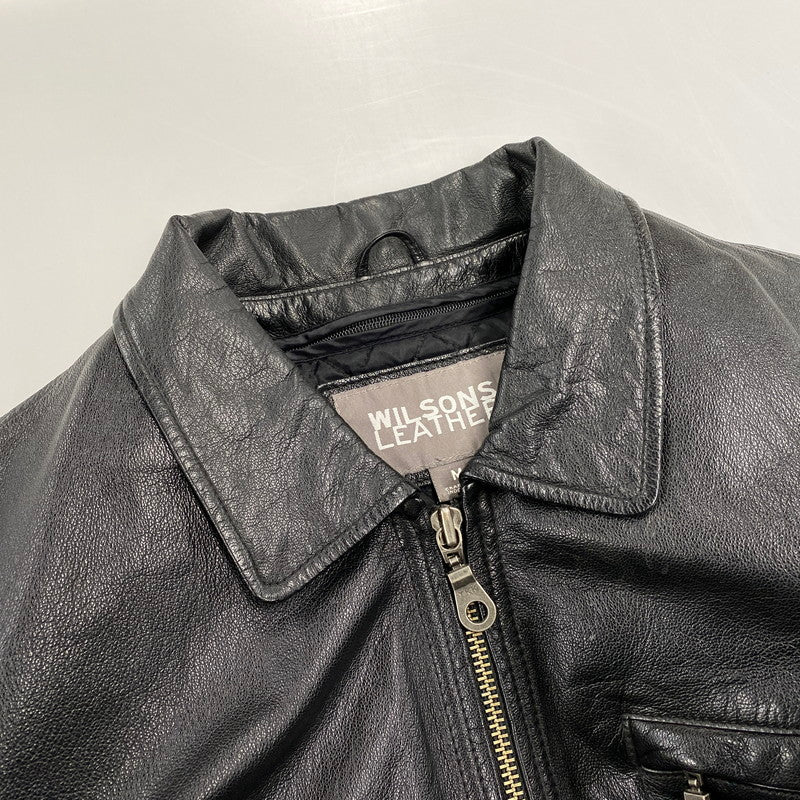 【中古品】【メンズ】 WILSONS LEATHER ウィルソンズ レザー 90S LEATHER JACKET レザー ジャケット アウター 146-261015-cs-06-izu サイズ：M カラー：ブラック 万代Net店
