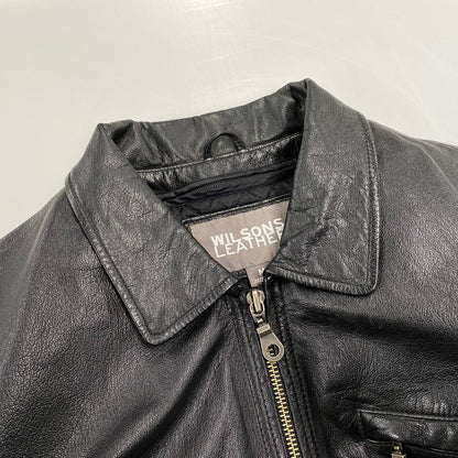 【中古品】【メンズ】 WILSONS LEATHER ウィルソンズ レザー 90S LEATHER JACKET レザー ジャケット アウター 146-261015-cs-06-izu サイズ：M カラー：ブラック 万代Net店