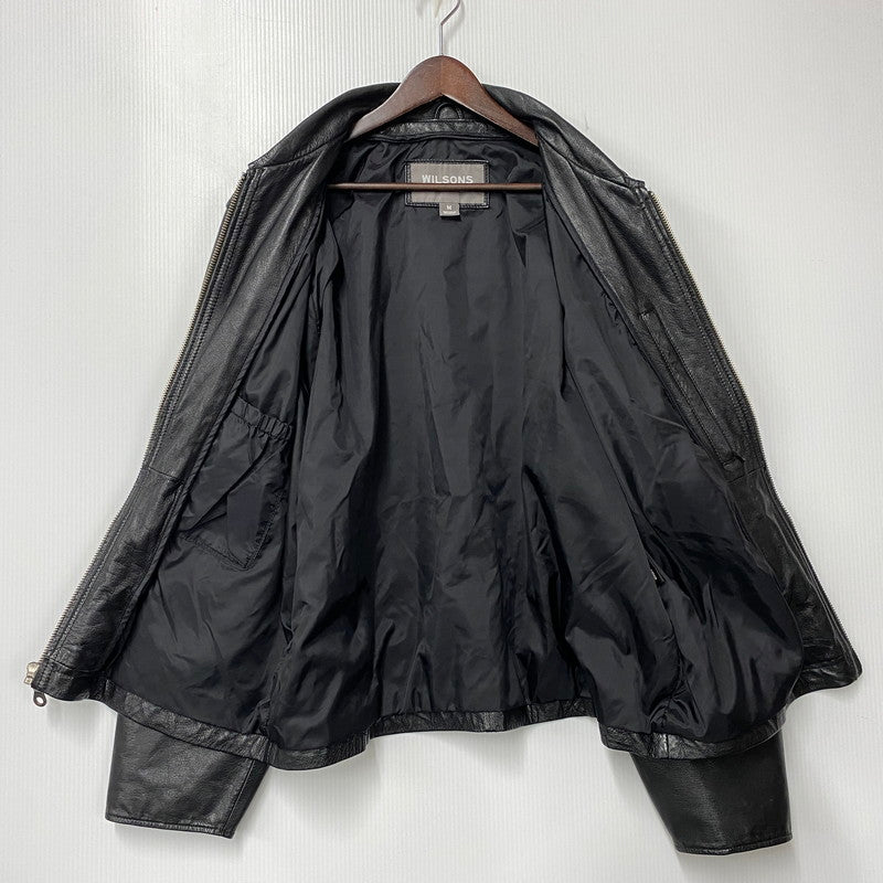 【中古品】【メンズ】 WILSONS LEATHER ウィルソンズ レザー 90S LEATHER JACKET レザー ジャケット アウター 146-261015-cs-06-izu サイズ：M カラー：ブラック 万代Net店