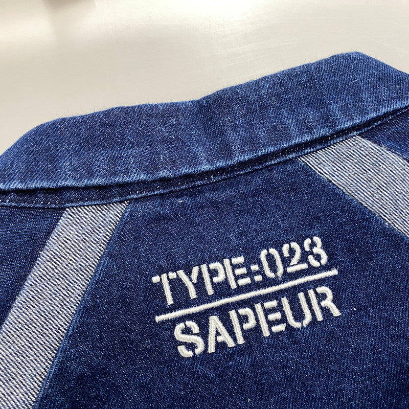 【中古品】【メンズ】 SAPEUR サプール 21AW DENIM COACH JACKET デニム コーチ ジャケット アウター 142-261015-cs-09-izu サイズ：XL カラー：インディゴ 万代Net店